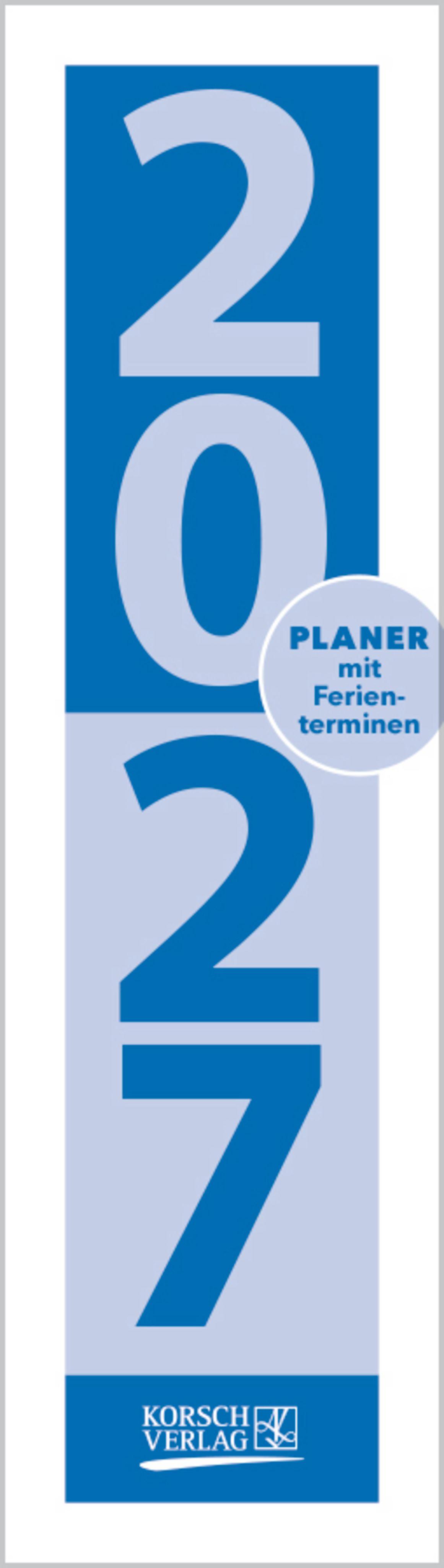 Vorderes Coverbild Streifenplaner Mini Blau 2027