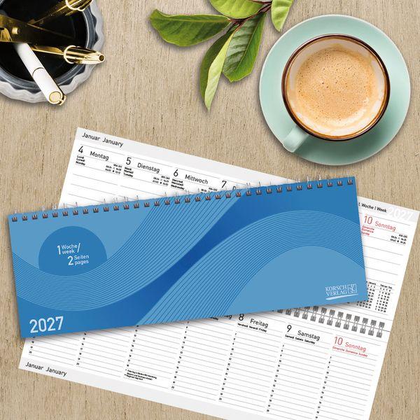 Beispielinhalt (Bild) Tischkalender quer Professional Colourlux 2027 blau