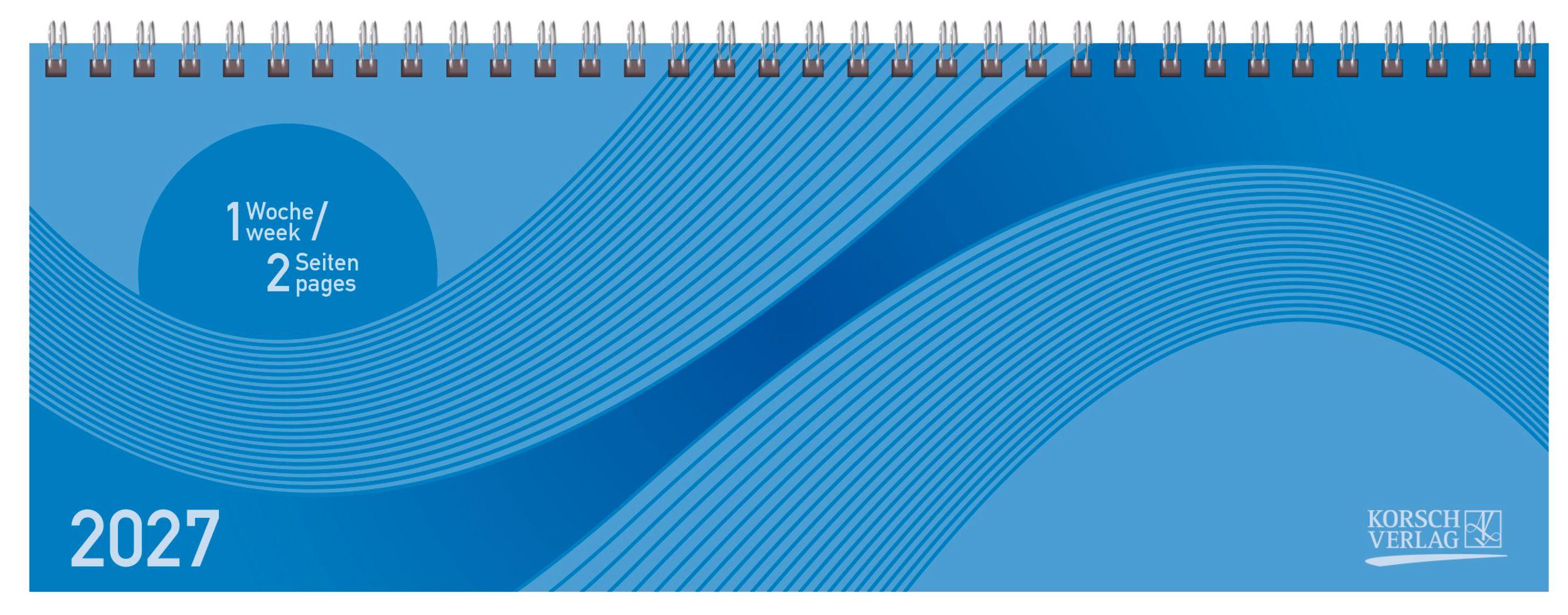 Vorderes Coverbild Tischkalender quer Professional Colourlux 2027 blau