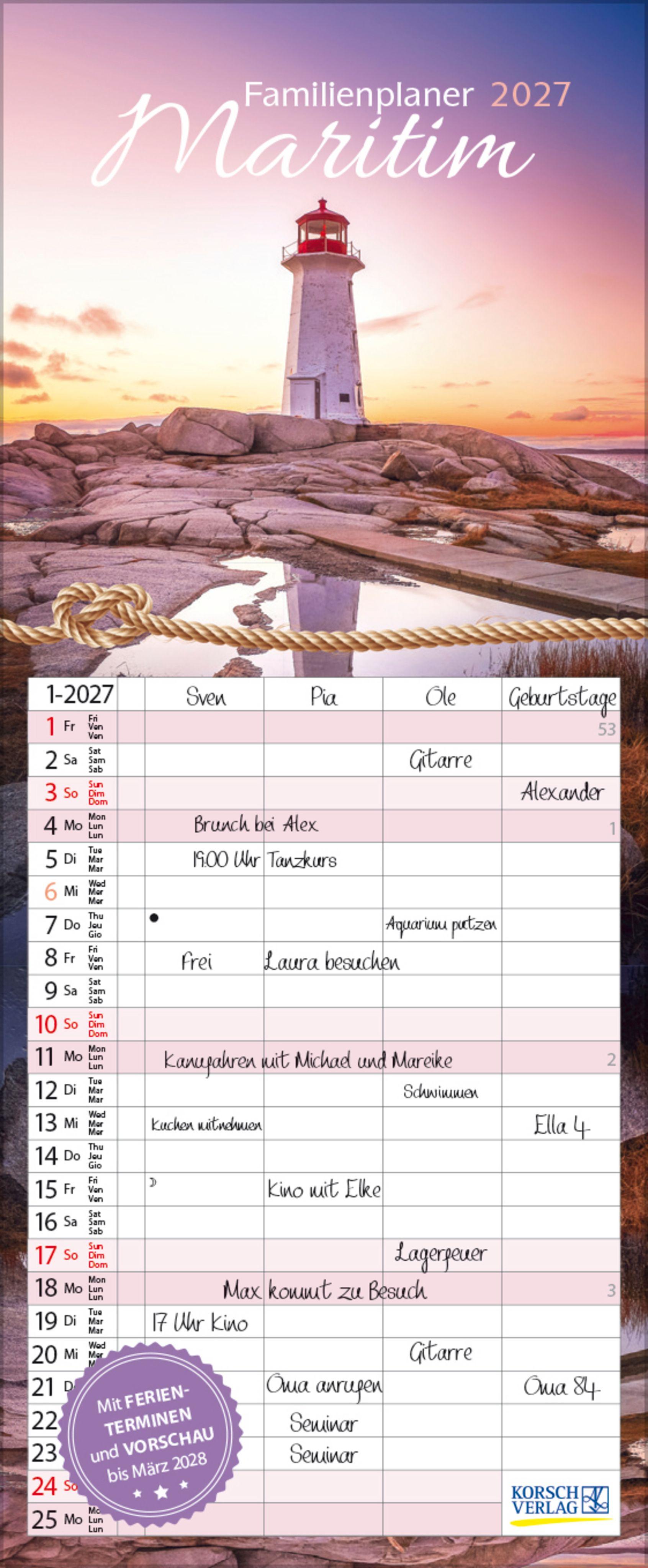 Vorderes Coverbild Familienplaner Maritim 2027