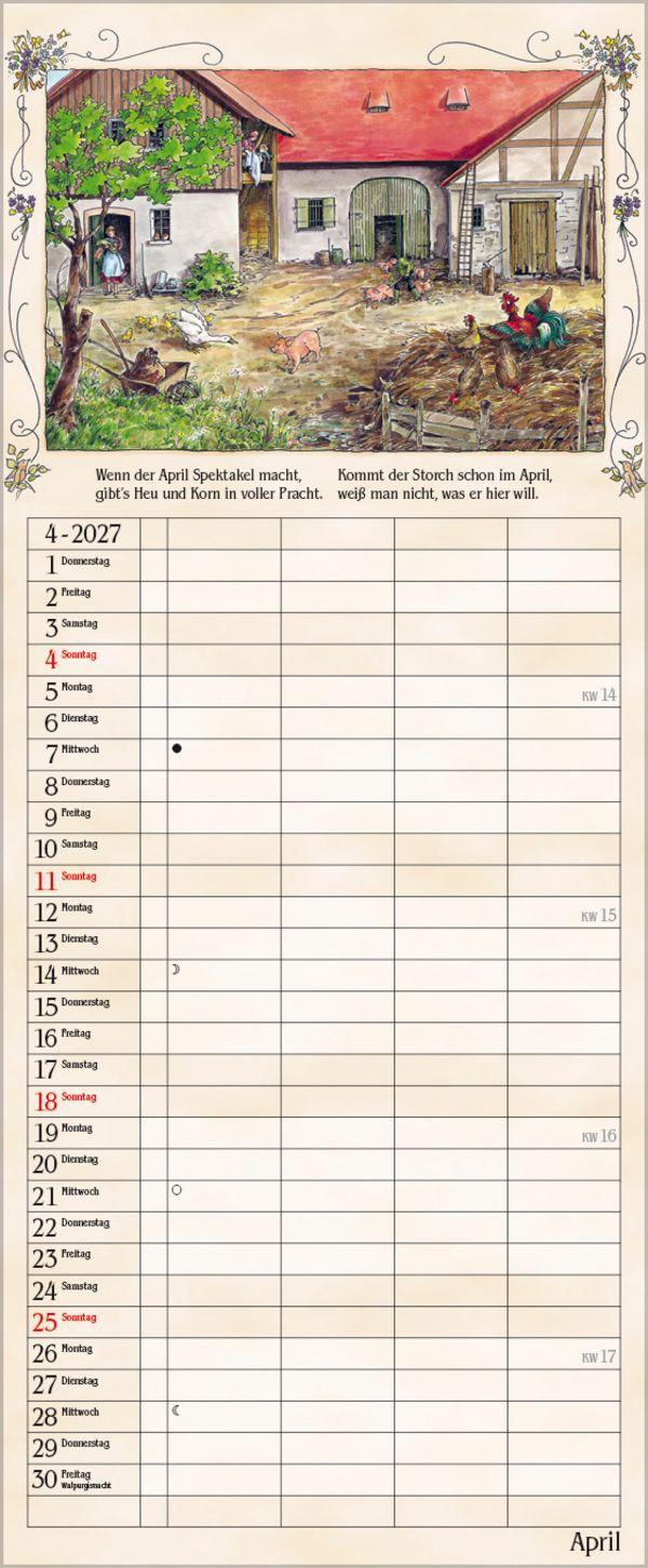 Beispielinhalt (Bild) Bauernkalender 2027