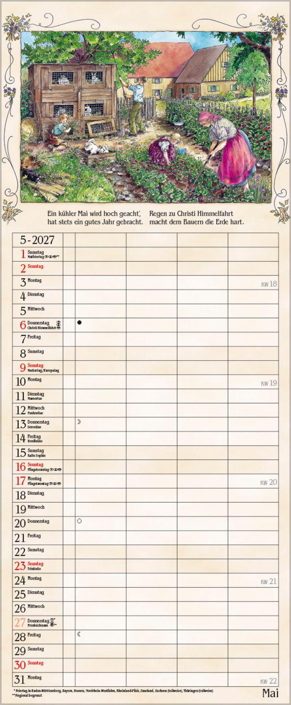 Beispielinhalt (Bild) Bauernkalender 2027