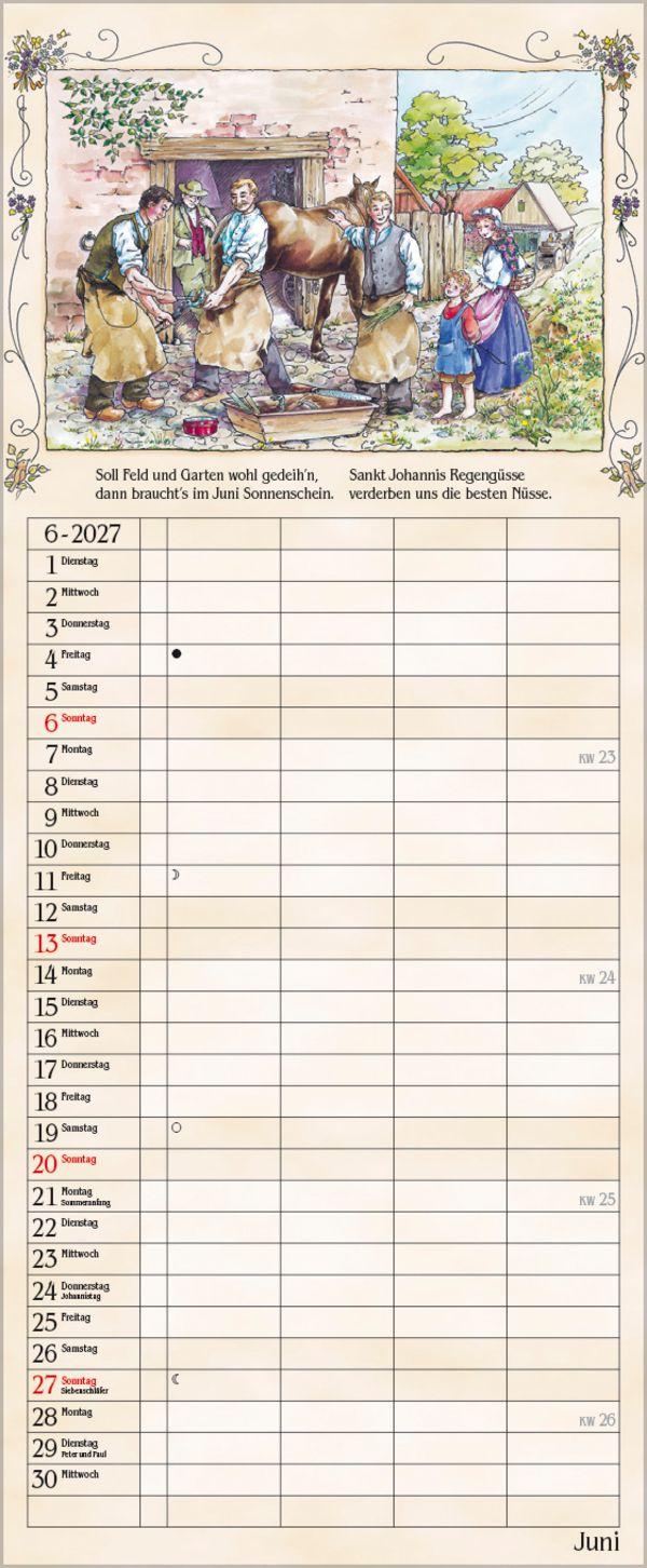 Beispielinhalt (Bild) Bauernkalender 2027
