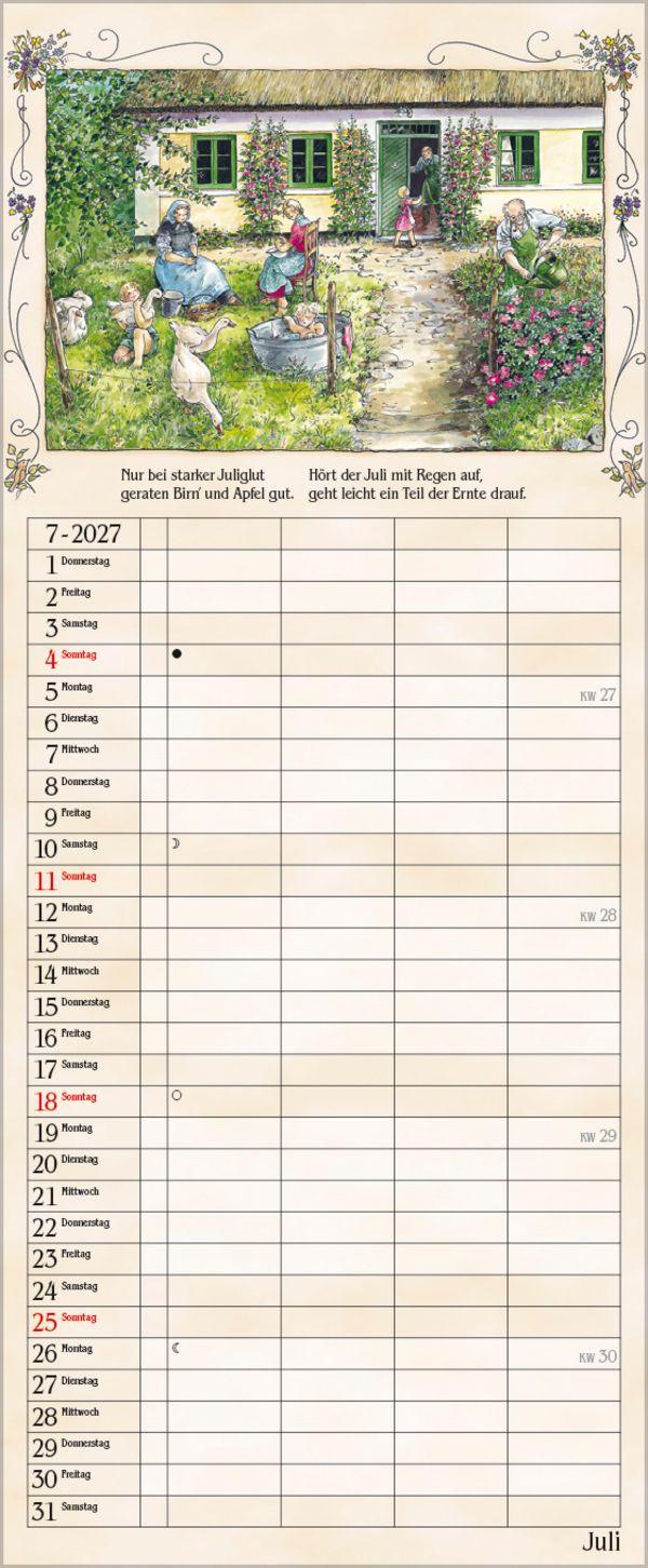 Beispielinhalt (Bild) Bauernkalender 2027