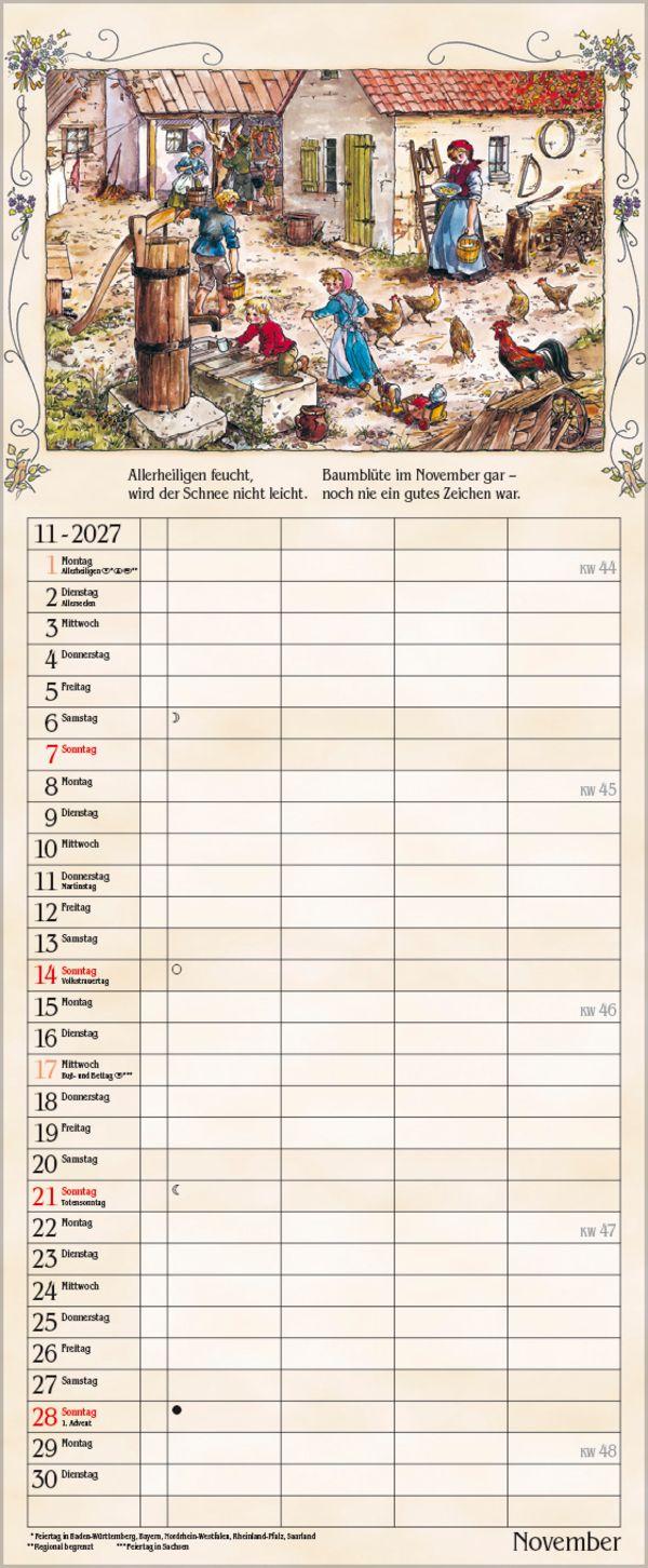 Beispielinhalt (Bild) Bauernkalender 2027