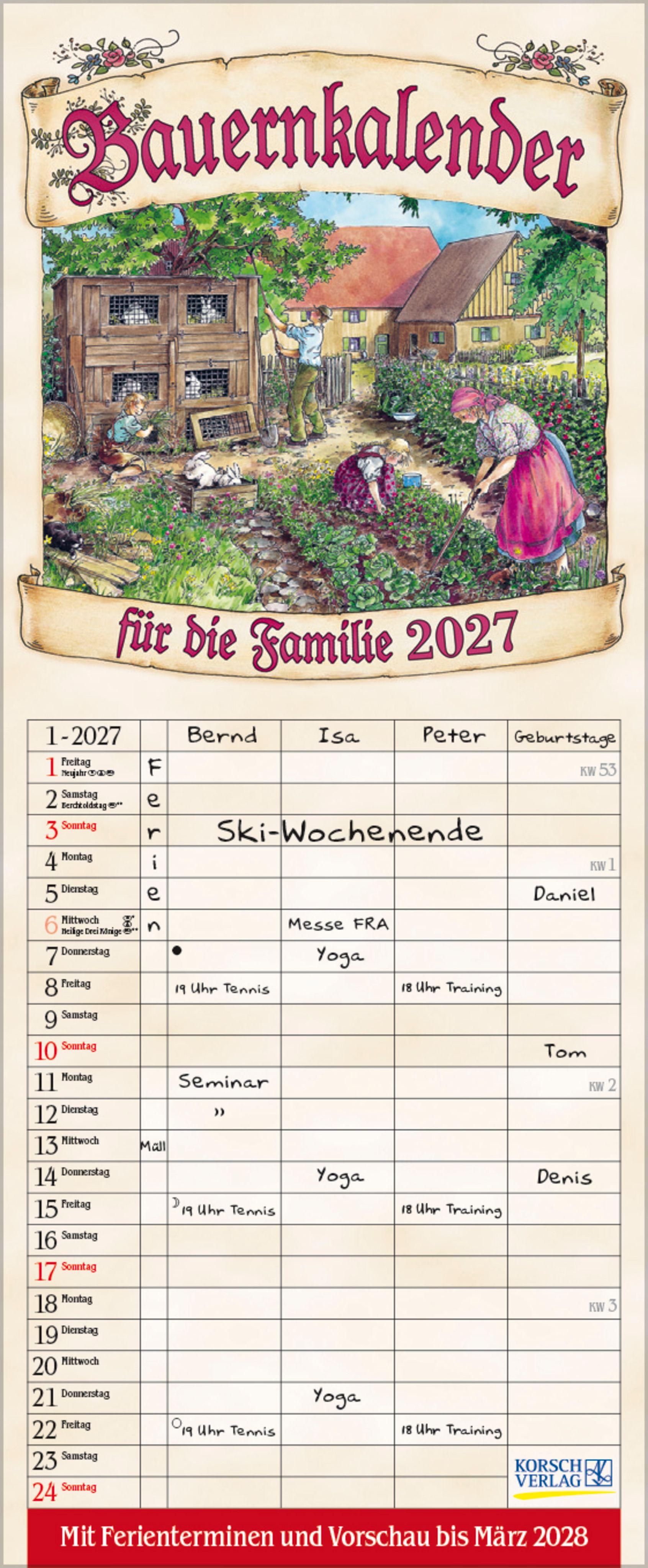 Vorderes Coverbild Bauernkalender 2027