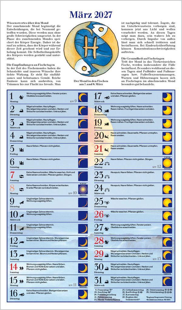 Beispielinhalt (Bild) Mit dem Mond im Rhythmus 2027