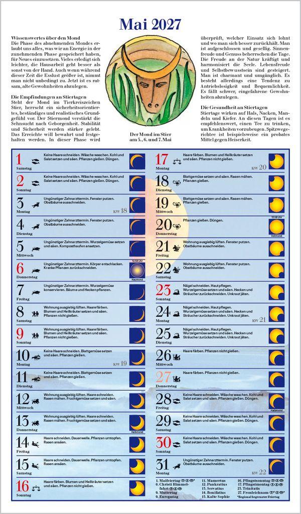 Beispielinhalt (Bild) Mit dem Mond im Rhythmus 2027