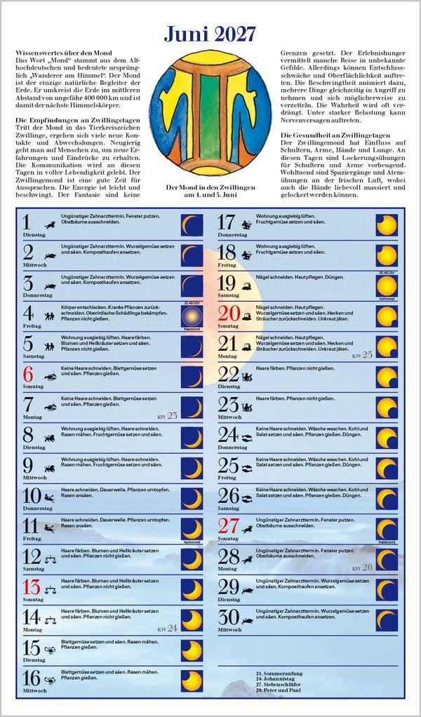 Beispielinhalt (Bild) Mit dem Mond im Rhythmus 2027