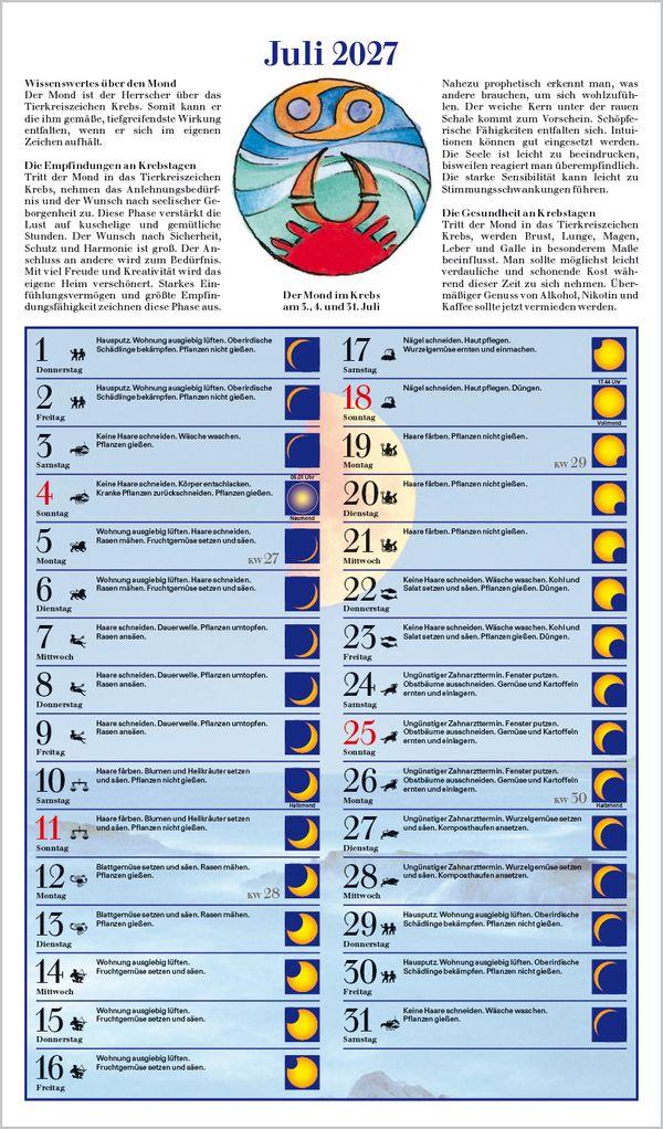 Beispielinhalt (Bild) Mit dem Mond im Rhythmus 2027