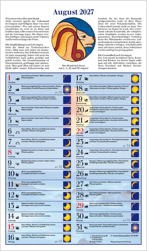 Beispielinhalt (Bild) Mit dem Mond im Rhythmus 2027