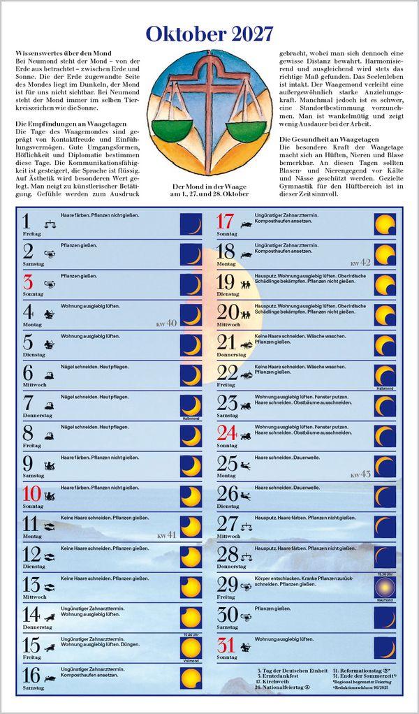 Beispielinhalt (Bild) Mit dem Mond im Rhythmus 2027