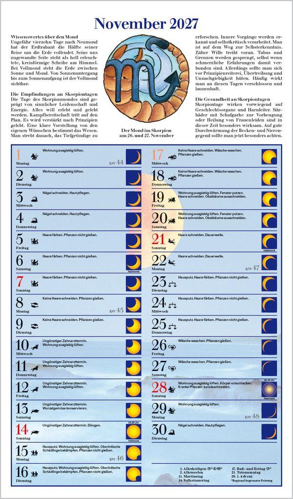 Beispielinhalt (Bild) Mit dem Mond im Rhythmus 2027