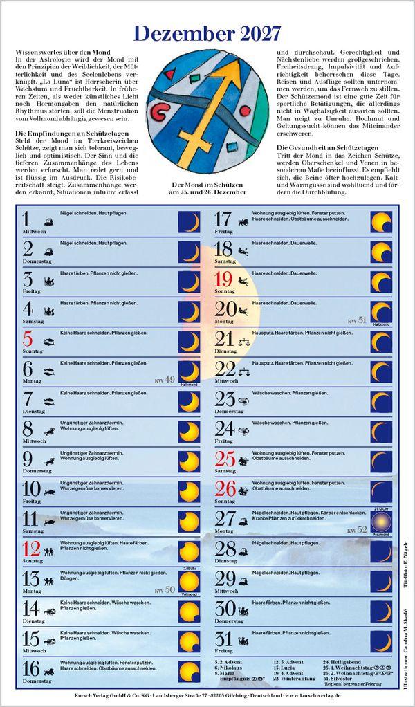Beispielinhalt (Bild) Mit dem Mond im Rhythmus 2027