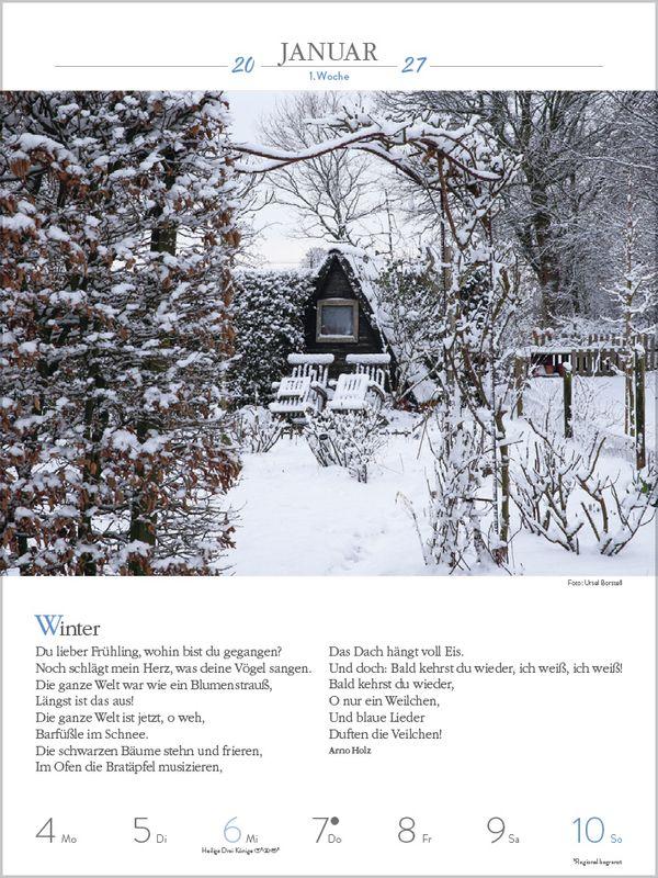 Beispielinhalt (Bild) Literaturkalender Gartenlust 2027