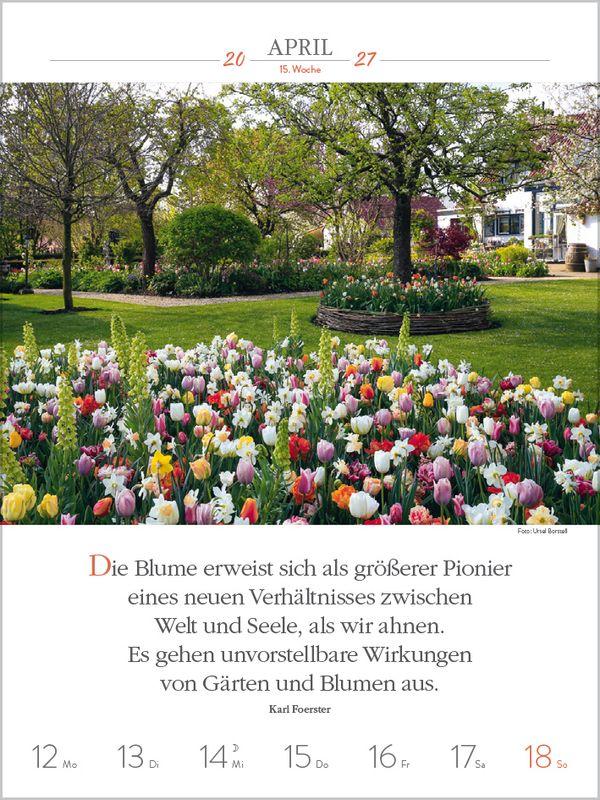 Beispielinhalt (Bild) Literaturkalender Gartenlust 2027