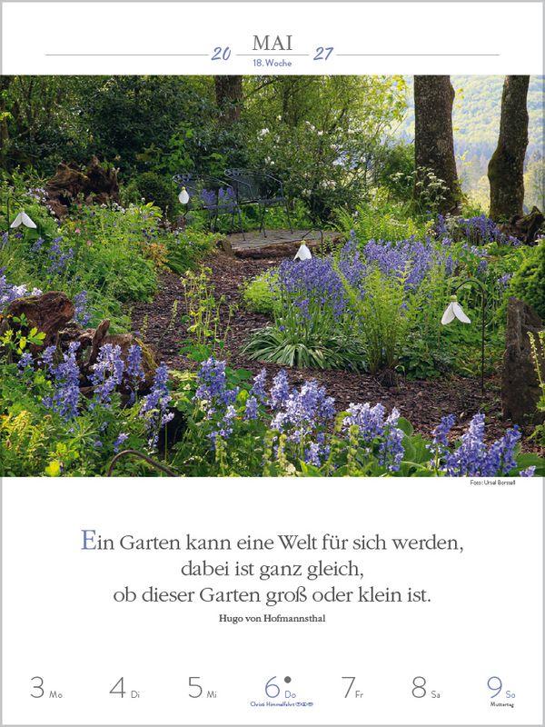 Beispielinhalt (Bild) Literaturkalender Gartenlust 2027