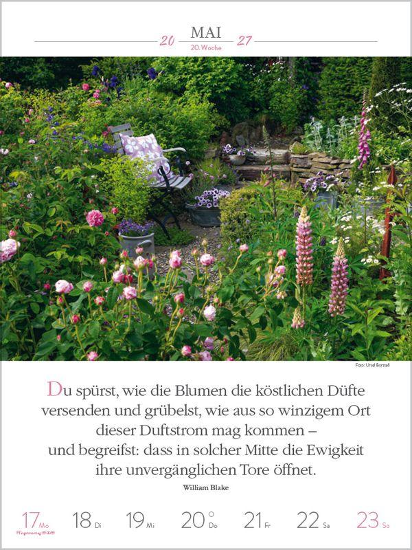 Beispielinhalt (Bild) Literaturkalender Gartenlust 2027