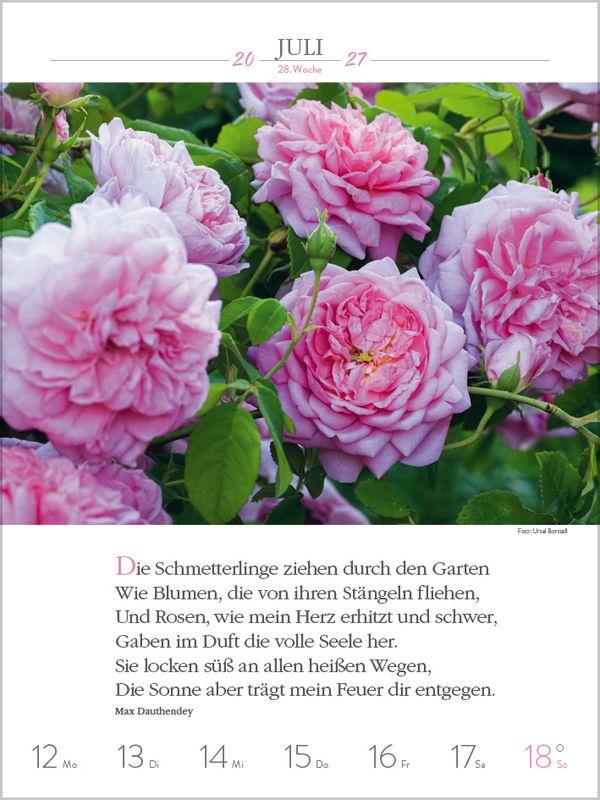 Beispielinhalt (Bild) Literaturkalender Gartenlust 2027