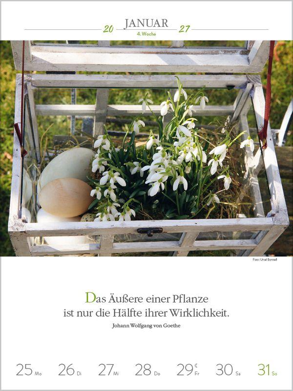 Beispielinhalt (Bild) Literaturkalender Gartenlust 2027