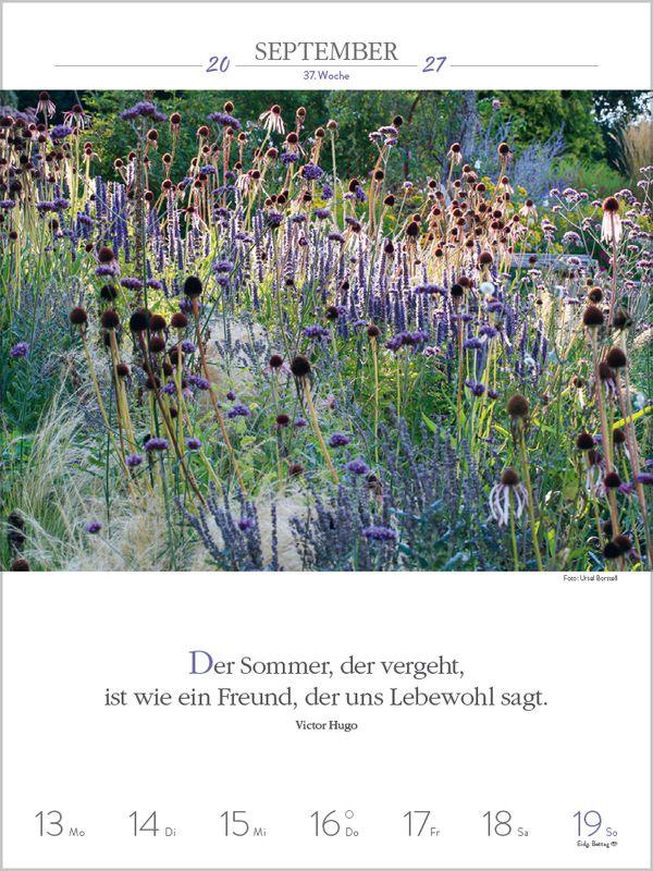 Beispielinhalt (Bild) Literaturkalender Gartenlust 2027