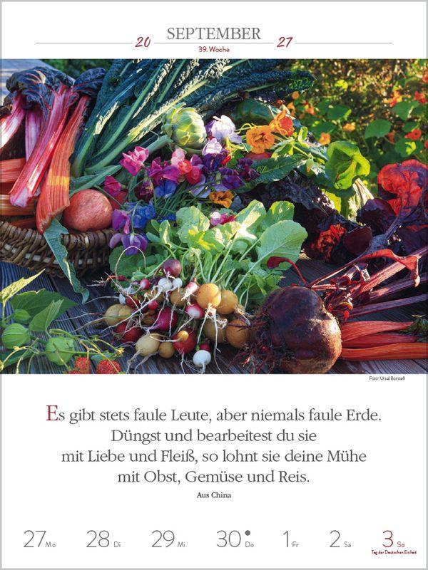 Beispielinhalt (Bild) Literaturkalender Gartenlust 2027