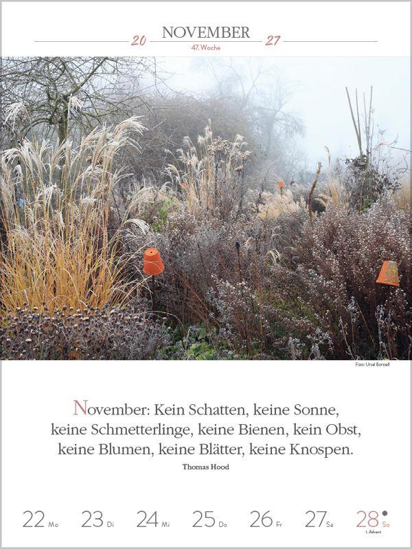 Beispielinhalt (Bild) Literaturkalender Gartenlust 2027