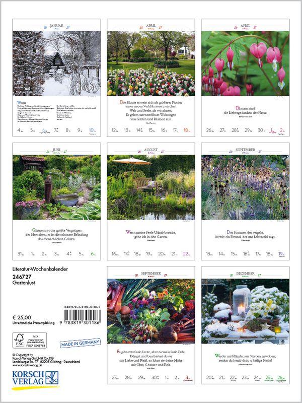 Beispielinhalt (Bild) Literaturkalender Gartenlust 2027