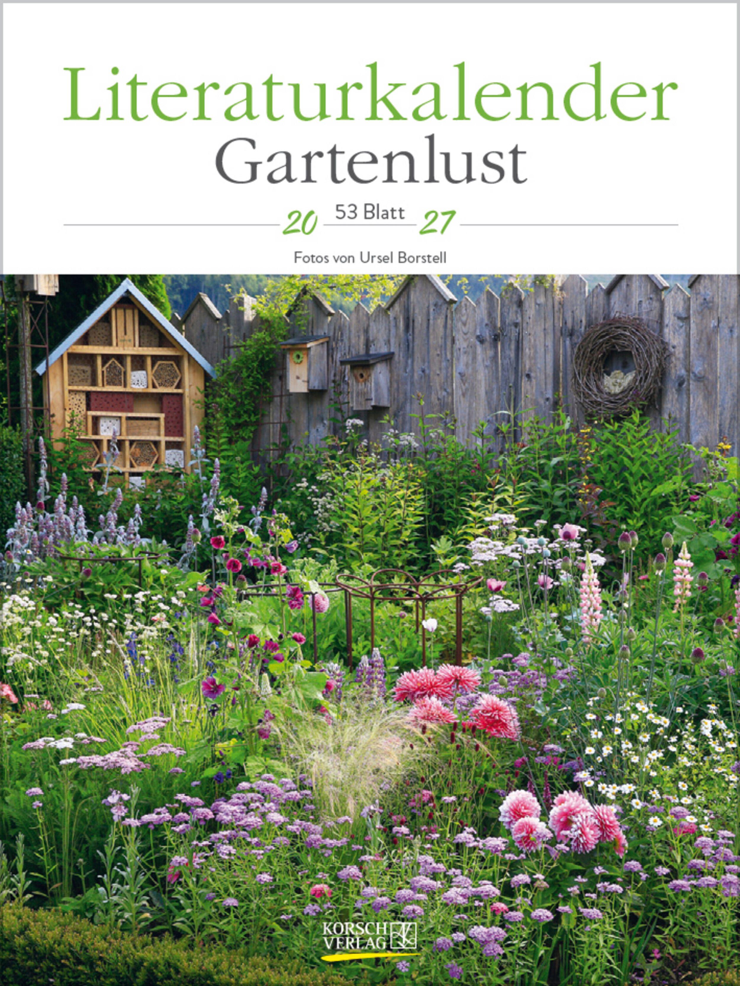 Vorderes Coverbild Literaturkalender Gartenlust 2027