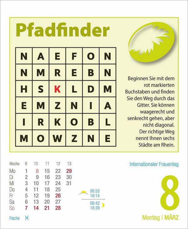 Beispielinhalt (Bild) Gehirnjogging 2027