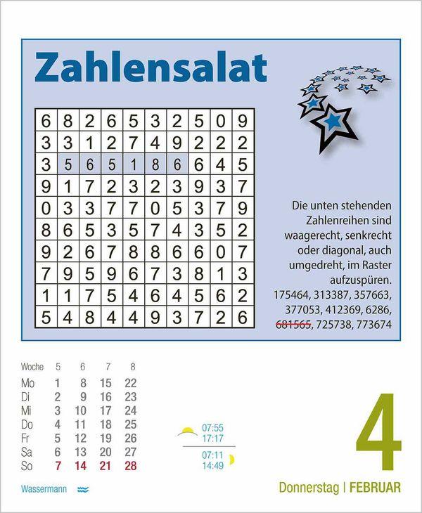 Beispielinhalt (Bild) Gehirnjogging 2027