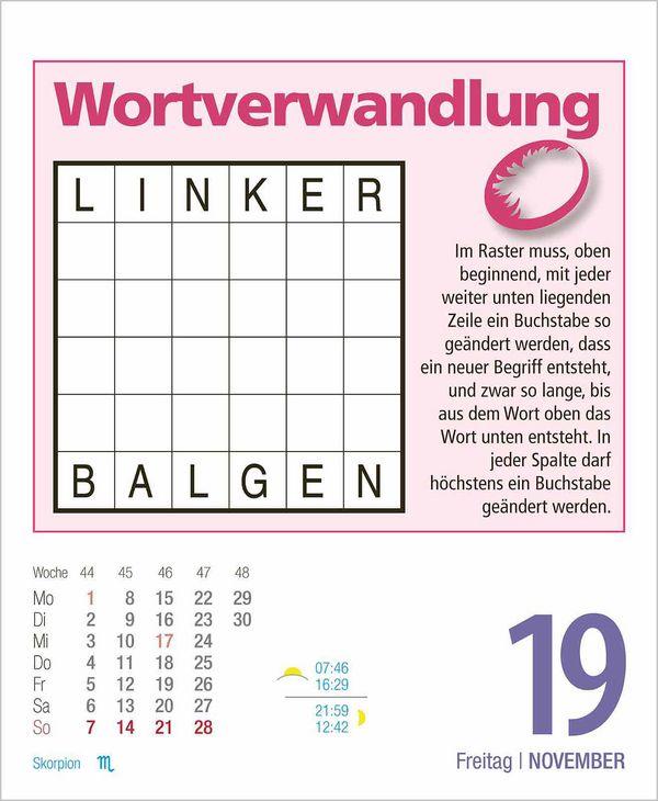 Beispielinhalt (Bild) Gehirnjogging 2027