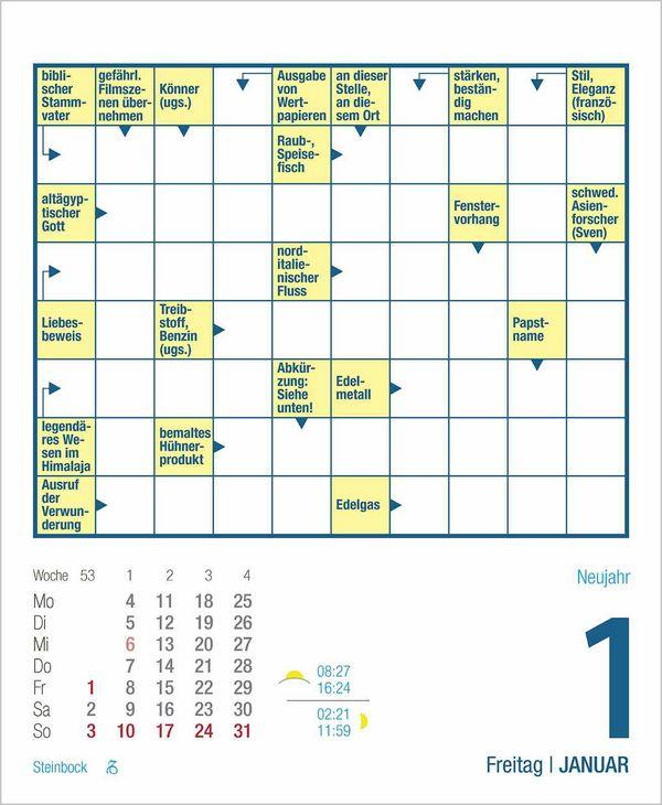 Beispielinhalt (Bild) Kreuzworträtsel 2027