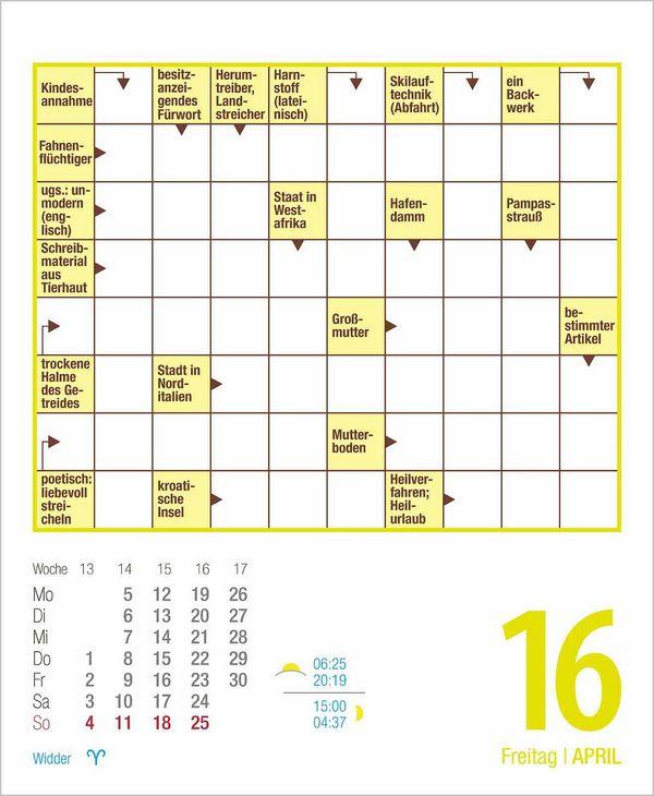 Beispielinhalt (Bild) Kreuzworträtsel 2027