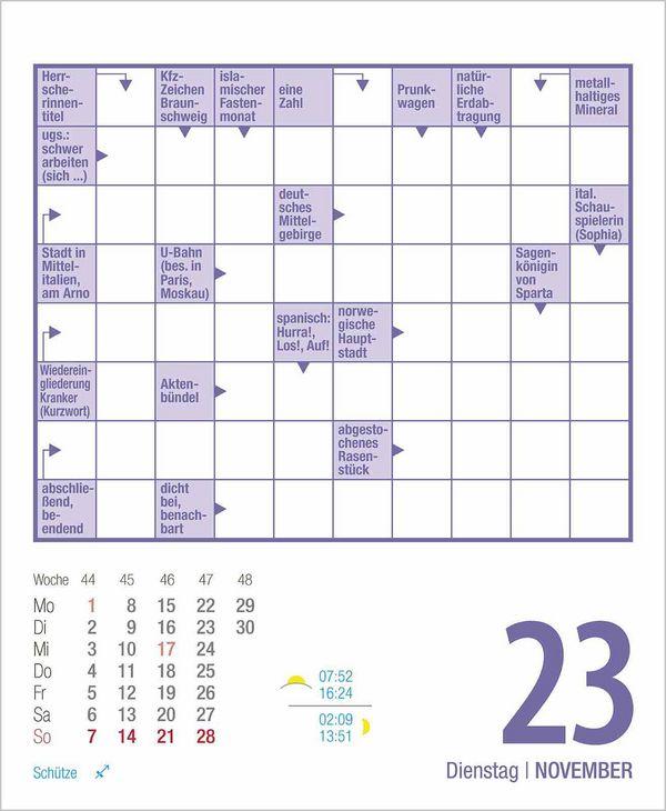 Beispielinhalt (Bild) Kreuzworträtsel 2027