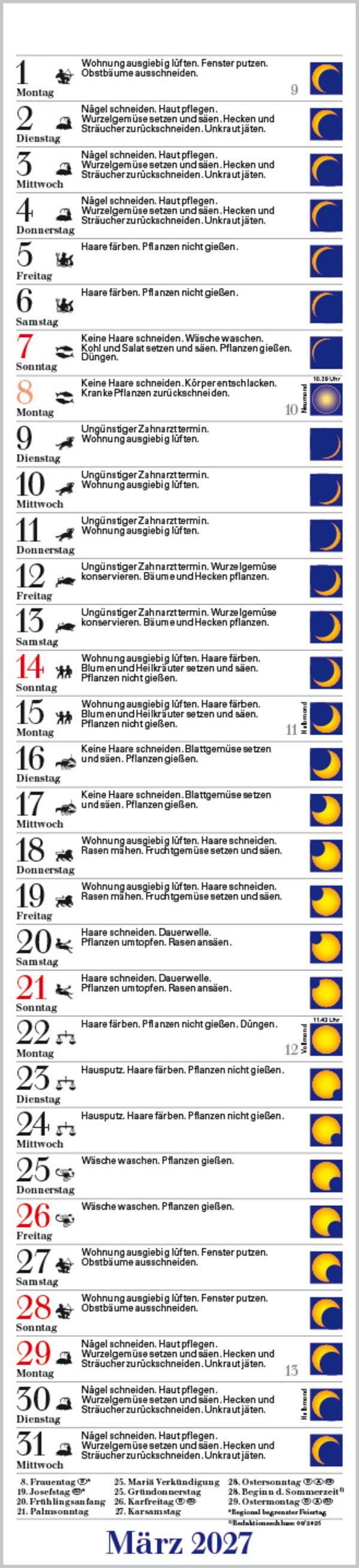 Beispielinhalt (Bild) Mond-Langplaner 2027