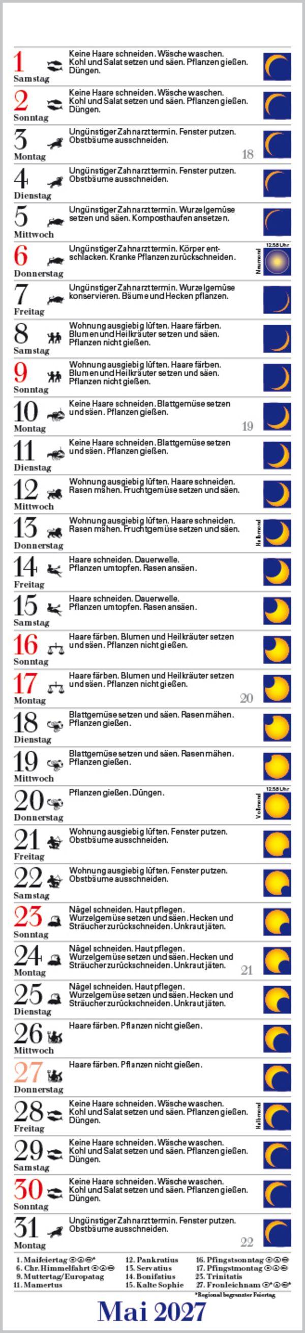 Beispielinhalt (Bild) Mond-Langplaner 2027