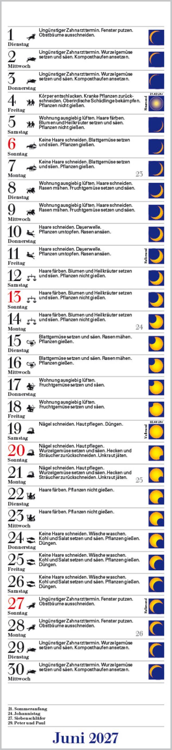 Beispielinhalt (Bild) Mond-Langplaner 2027