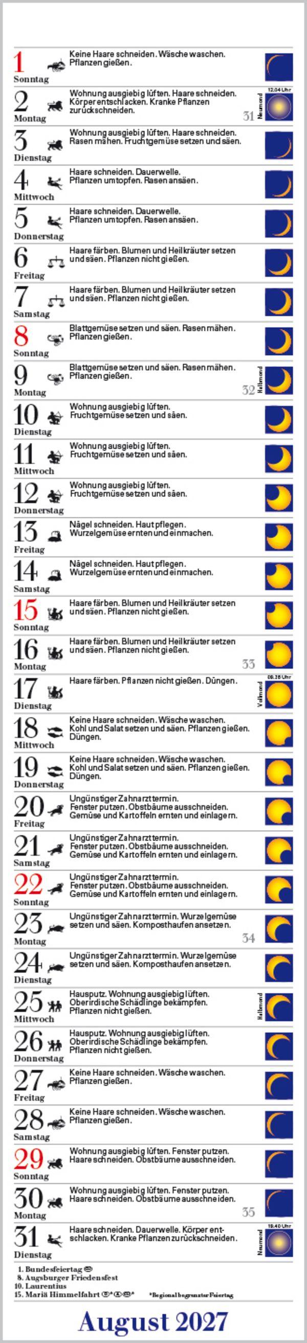 Beispielinhalt (Bild) Mond-Langplaner 2027