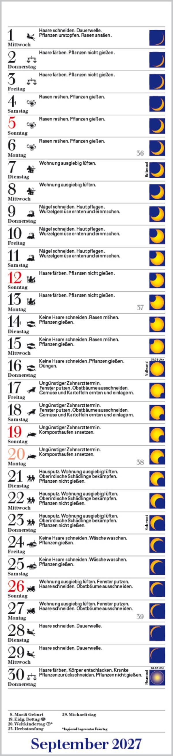 Beispielinhalt (Bild) Mond-Langplaner 2027