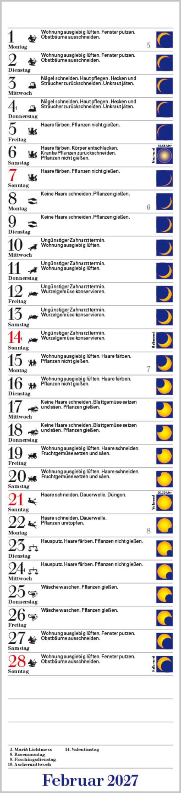 Beispielinhalt (Bild) Mond-Langplaner 2027