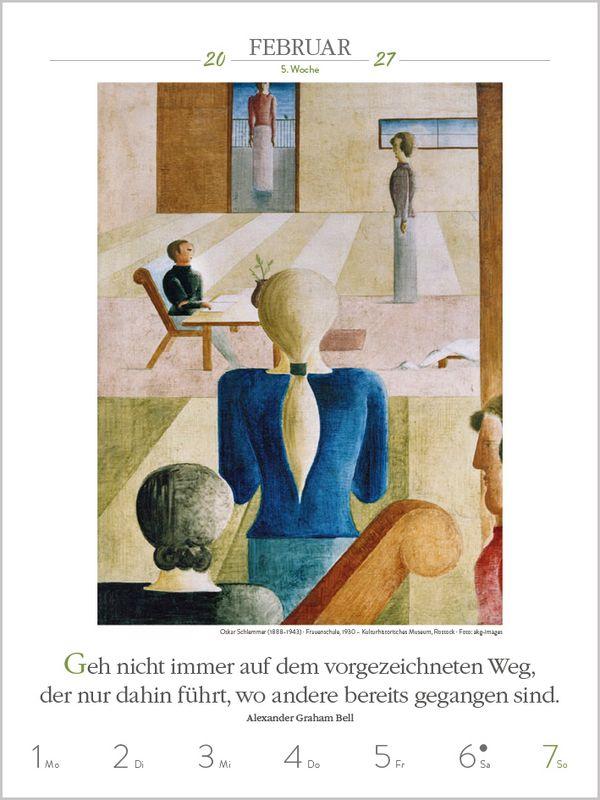 Beispielinhalt (Bild) Literaturkalender Kunst 2027