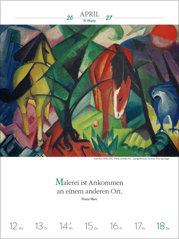 Beispielinhalt (Bild) Literaturkalender Kunst 2027