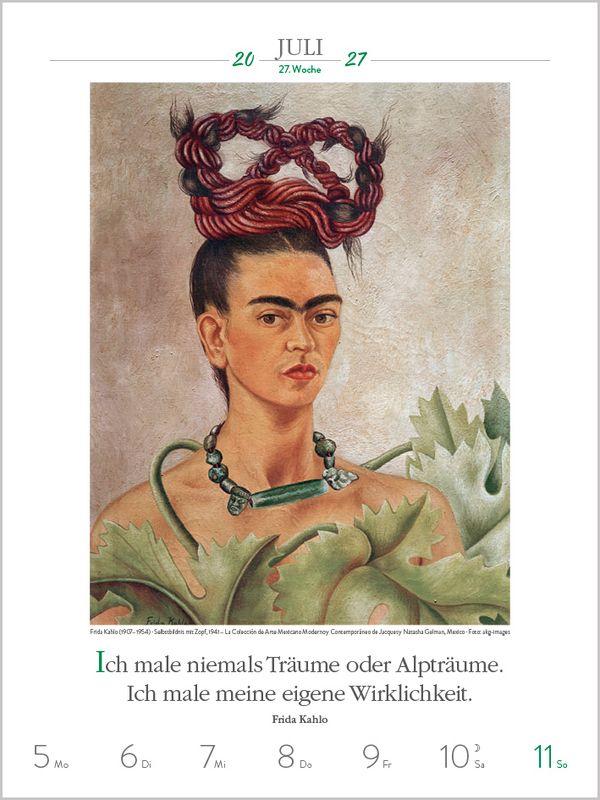 Beispielinhalt (Bild) Literaturkalender Kunst 2027