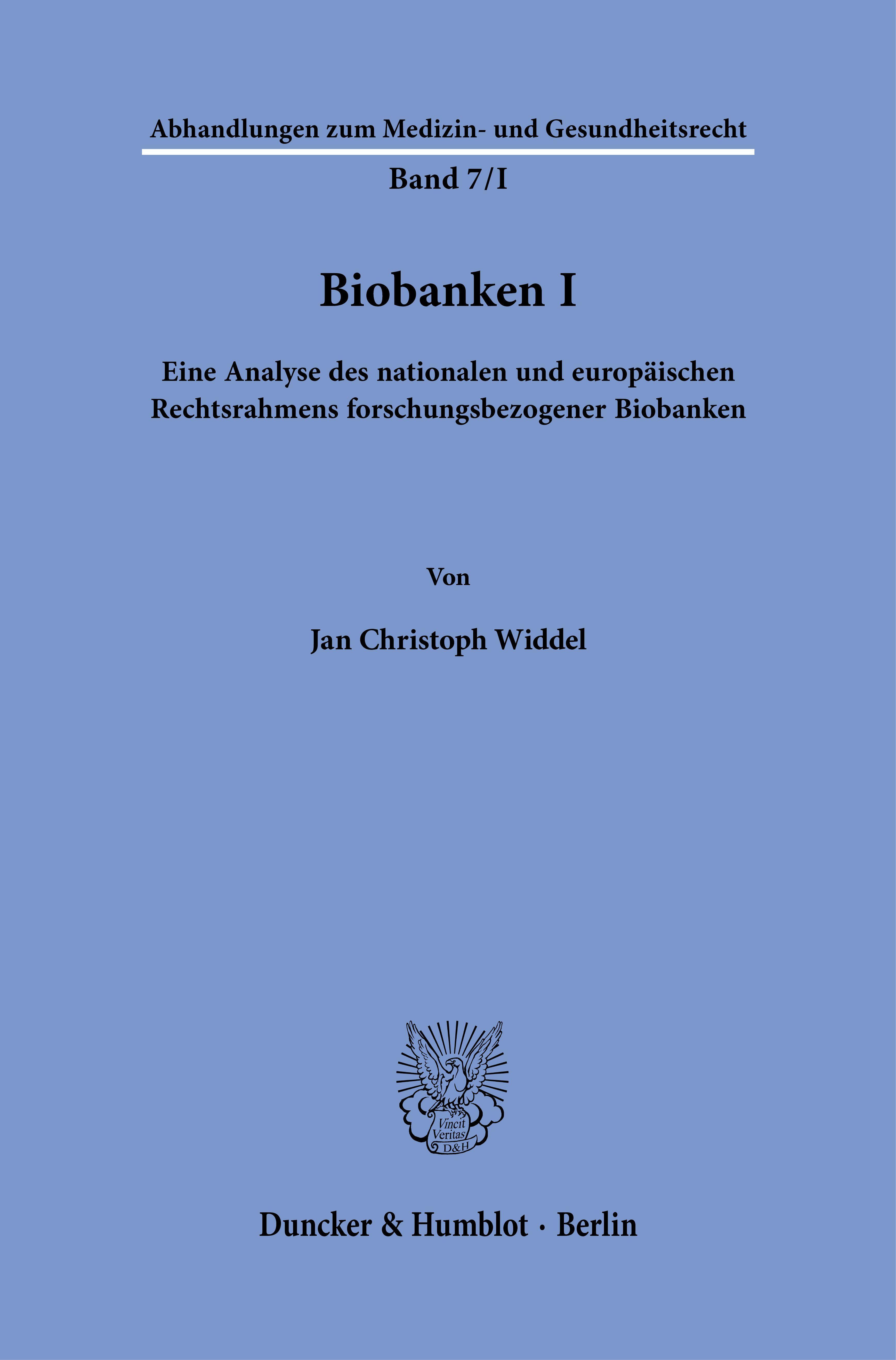 Vorderes Coverbild Biobanken I