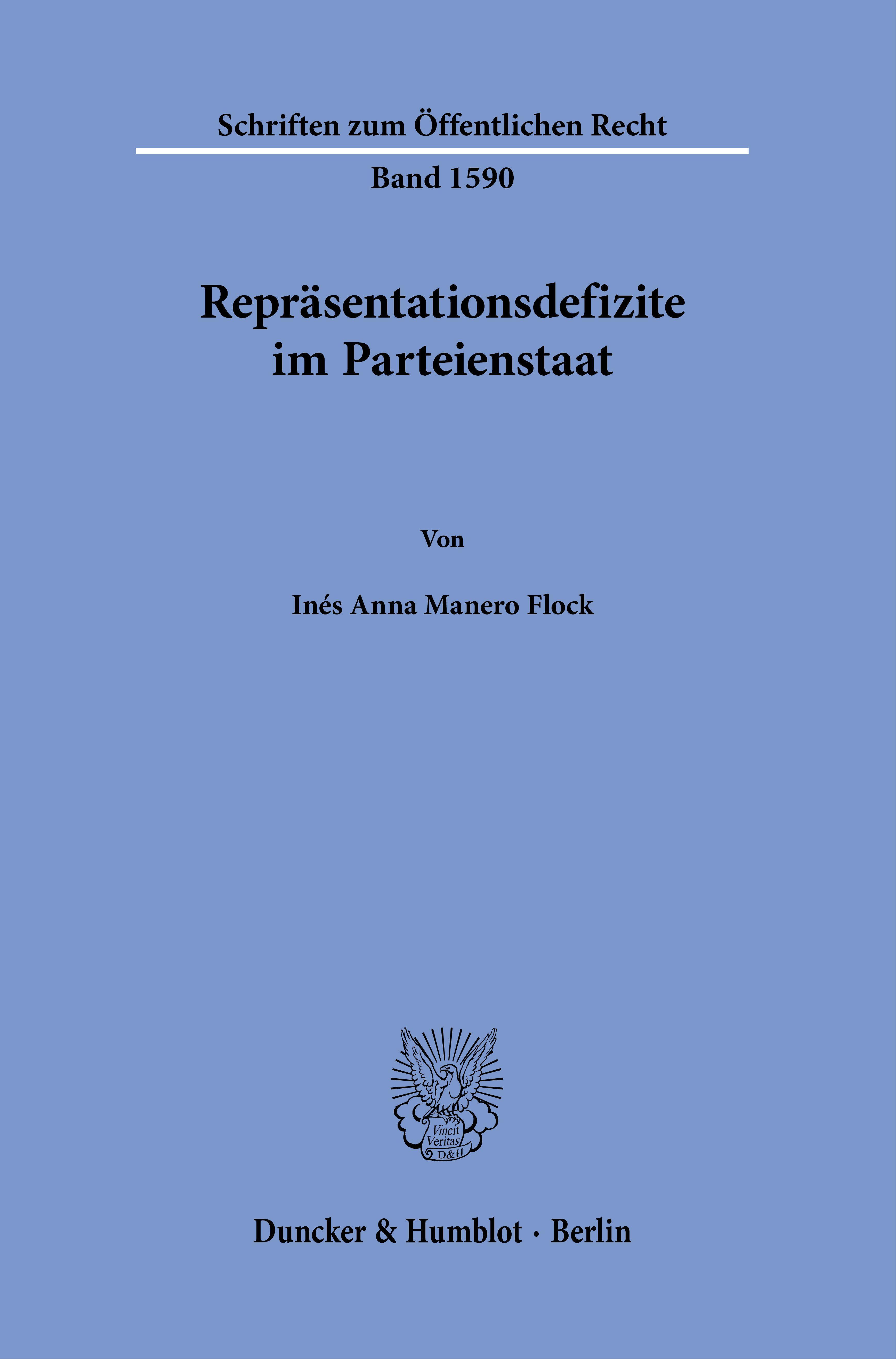 Vorderes Coverbild Repräsentationsdefizite im Parteienstaat