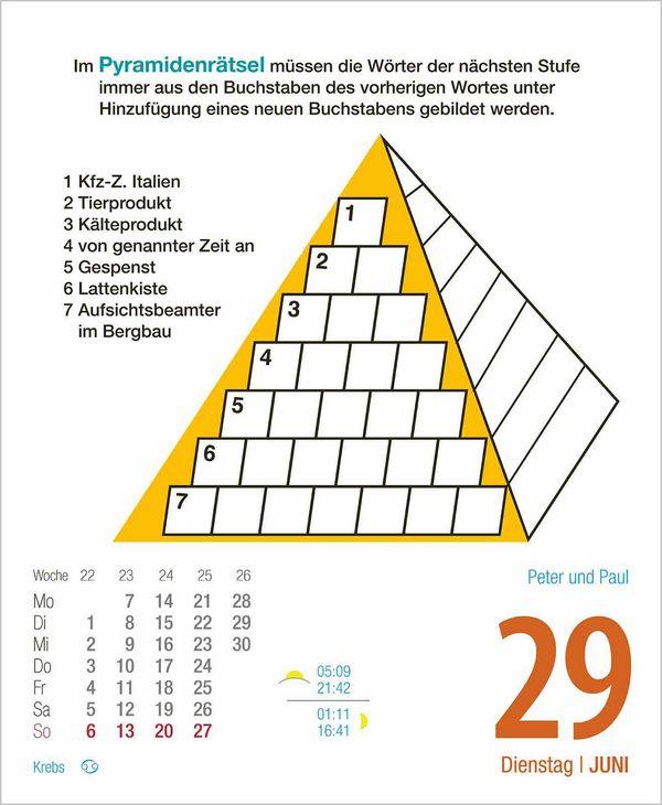 Beispielinhalt (Bild) Rästel für Renter 2027