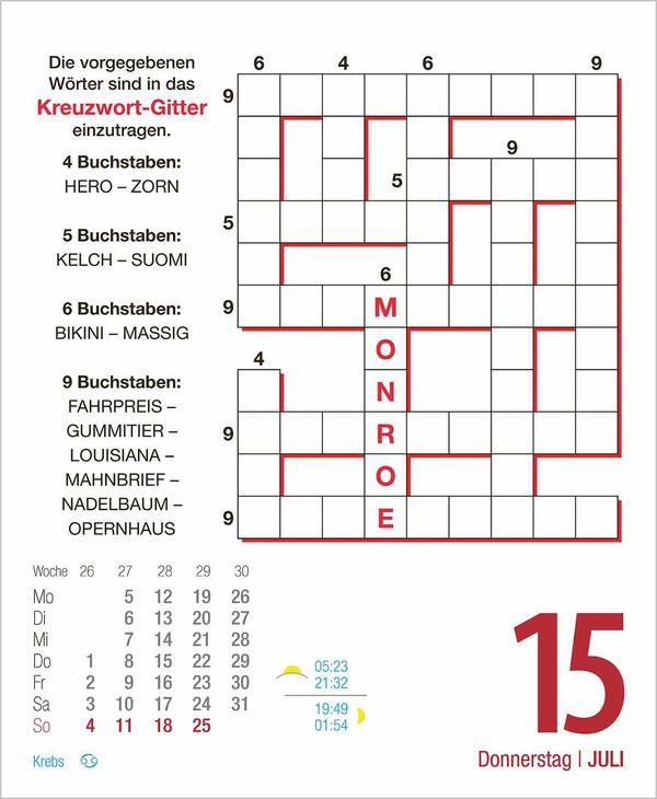 Beispielinhalt (Bild) Rästel für Renter 2027