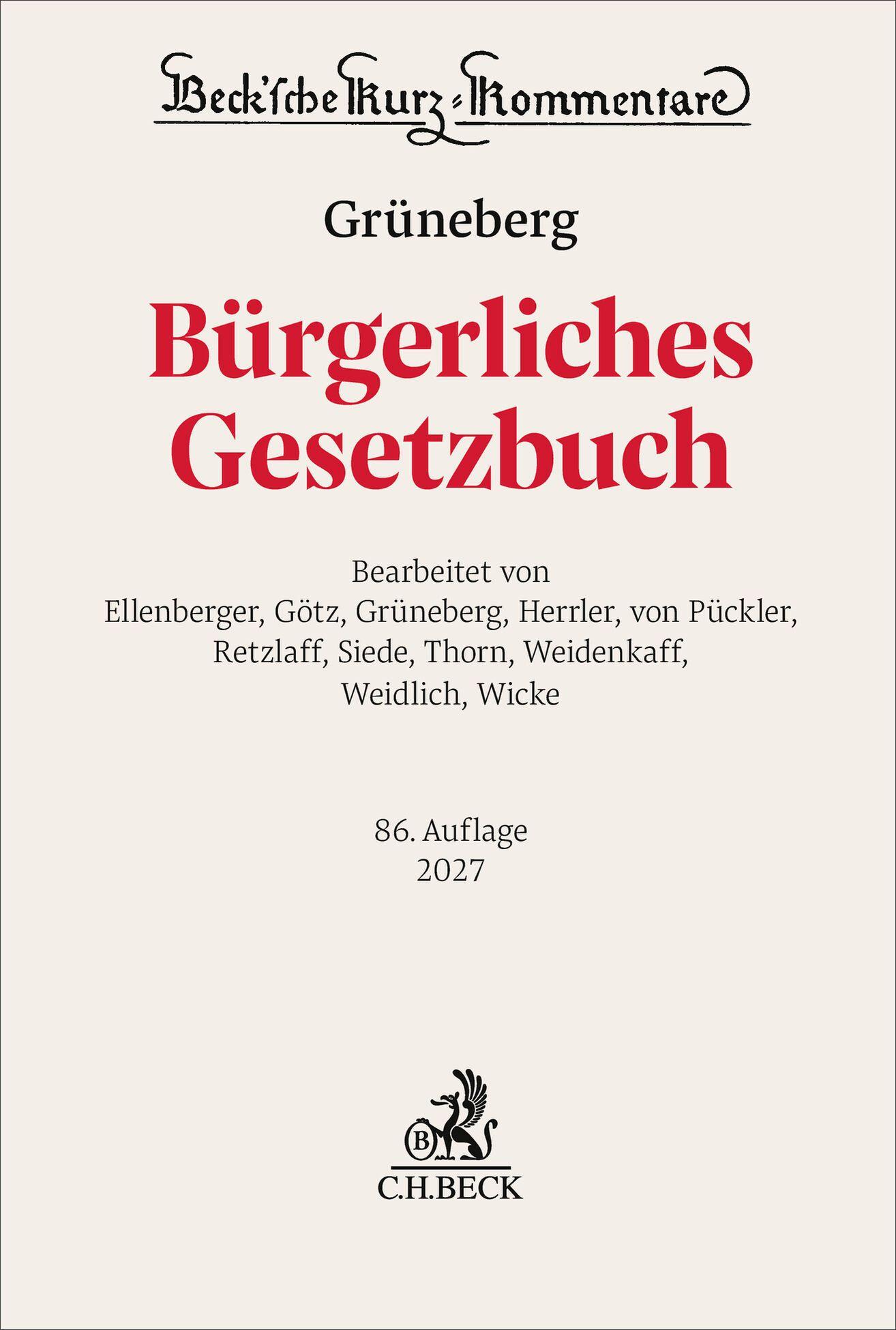 Vorderes Coverbild Bürgerliches Gesetzbuch. BGB