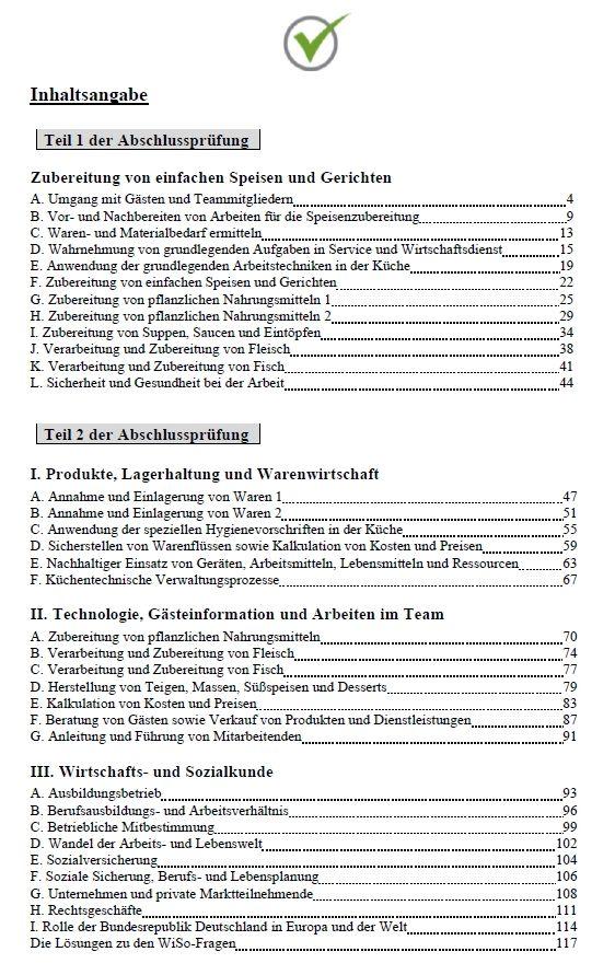 Beispielinhalt (Bild) Top Prüfung Koch / Köchin - 450 Übungsaufgaben für die Abschlussprüfung